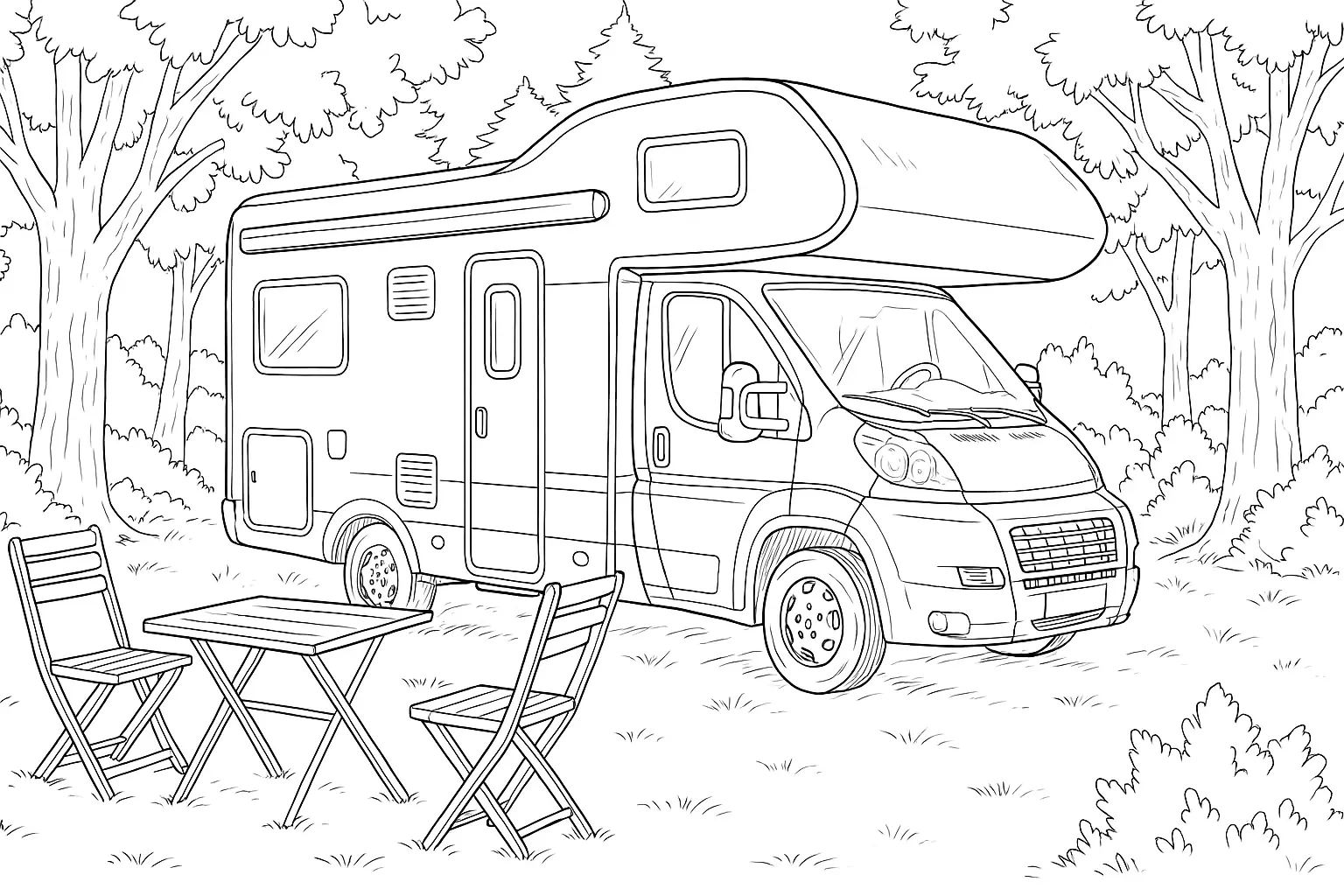 Wohnmobil am Campingplatz