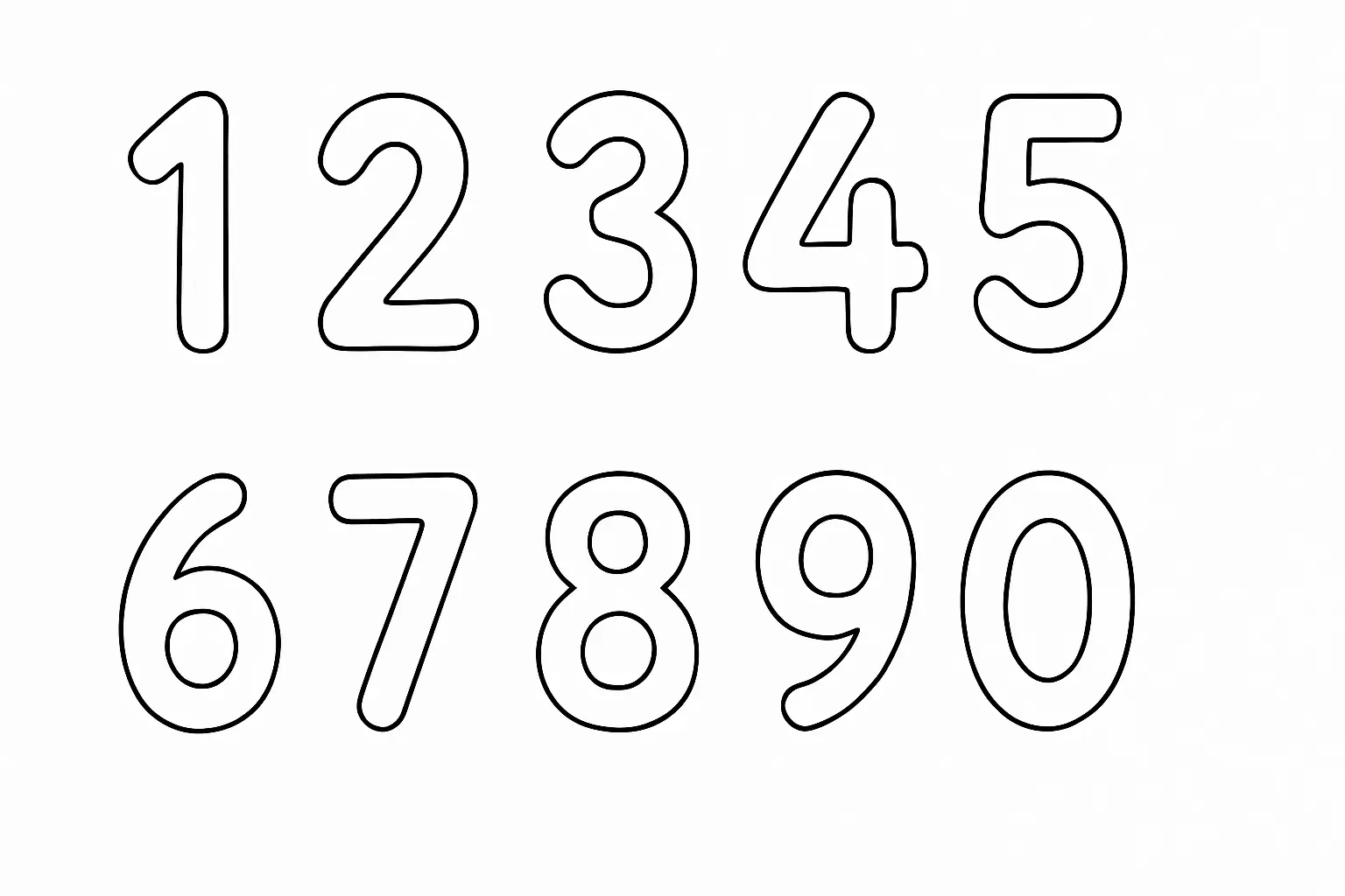 Numbers 1–10 Coloring Page – Easy Learning for Kids