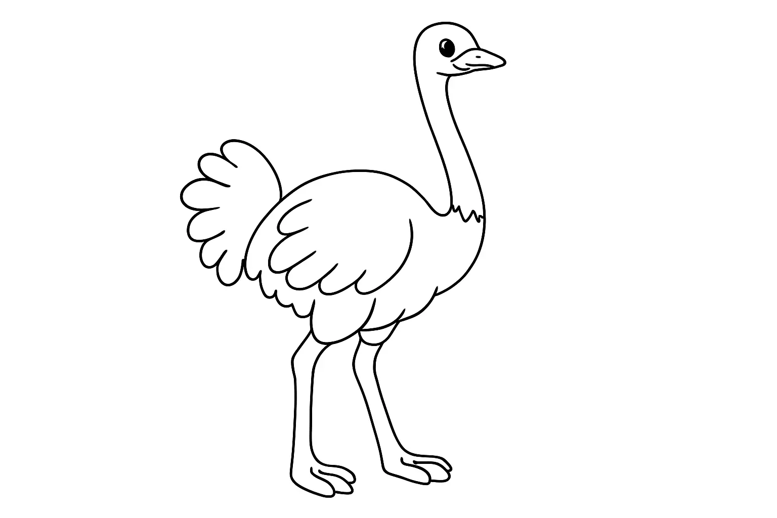 Strauß Malvorlage – kostenloses Ausmalbild zum Drucken