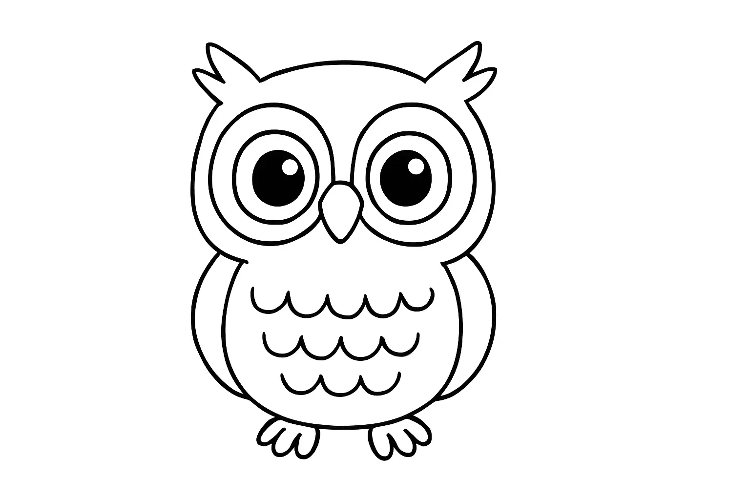 Eule für Kinder als Malvorlage – kostenloses PDF downloaden
