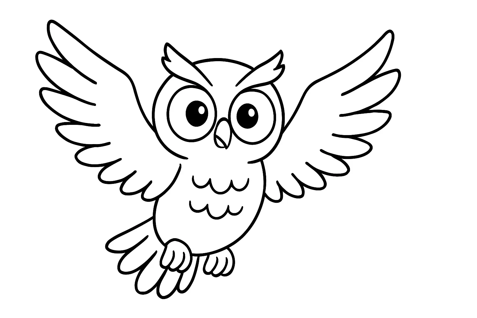 Gufo con le ali spiegate