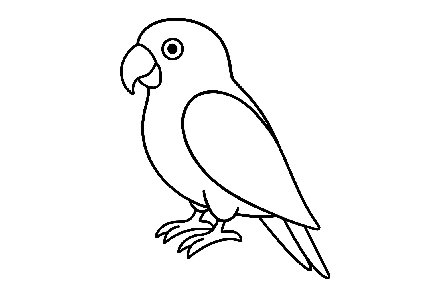 Papagei Ausmalbild: Kostenlose Malvorlage für Kinder