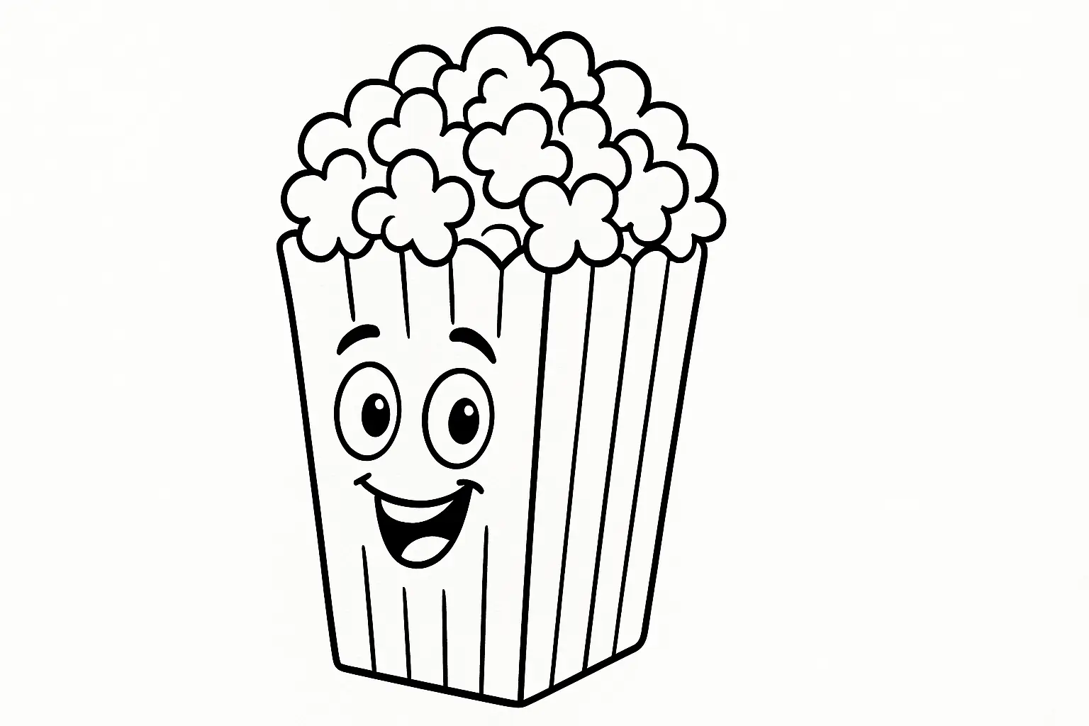 Popcorn Ausmalbild für Kinder: Vorlage gratis ausdrucken
