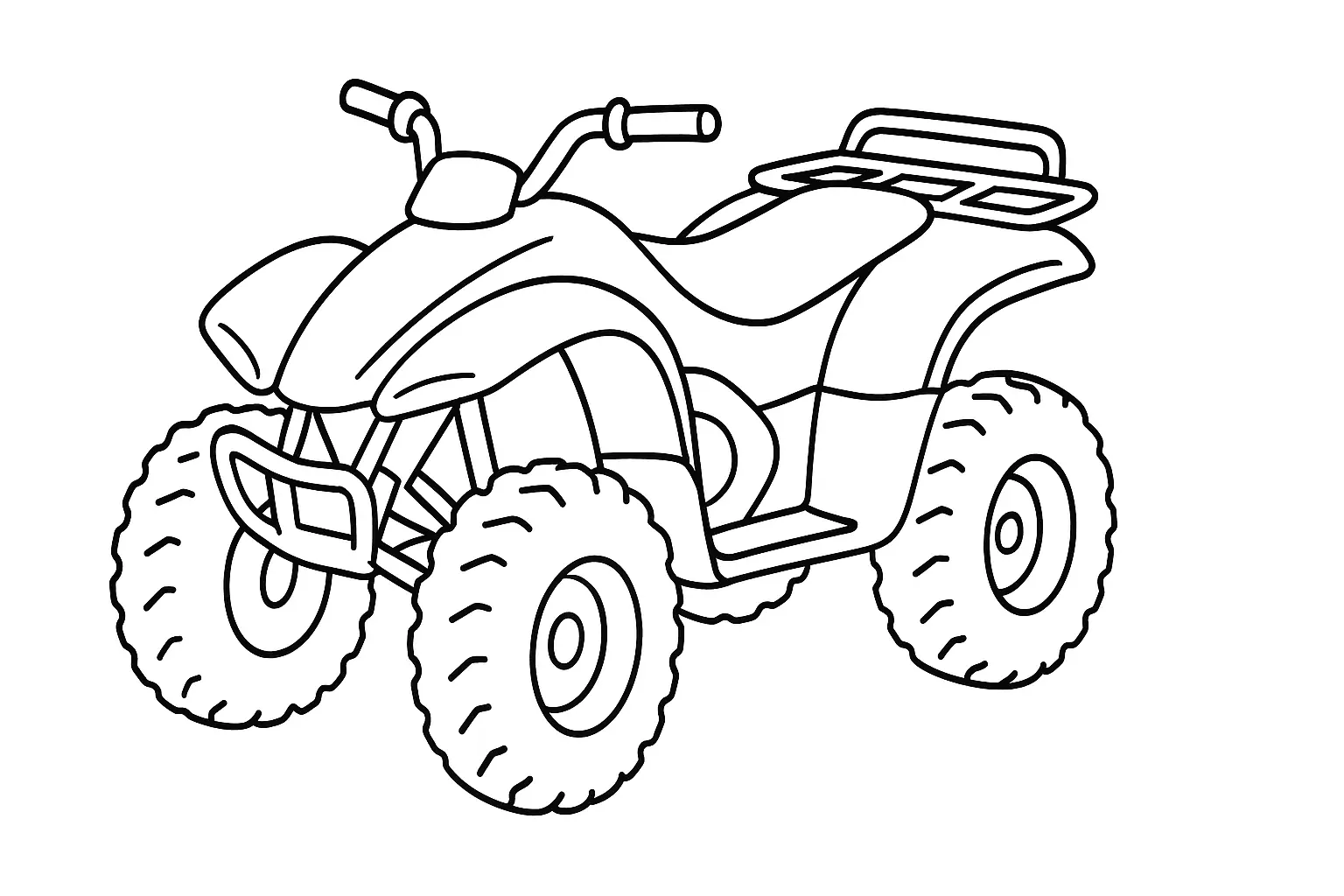 Quad Ausmalbild – einfache Malvorlage für Kinder (A4)