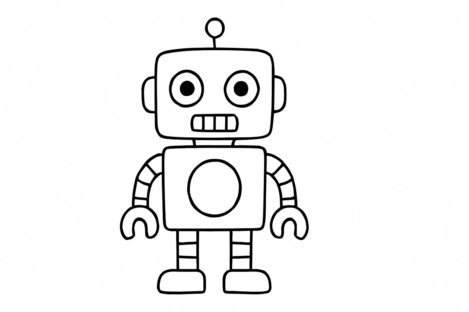 Roboter Ausmalbild – Kostenlose Malvorlage zum Ausdrucken