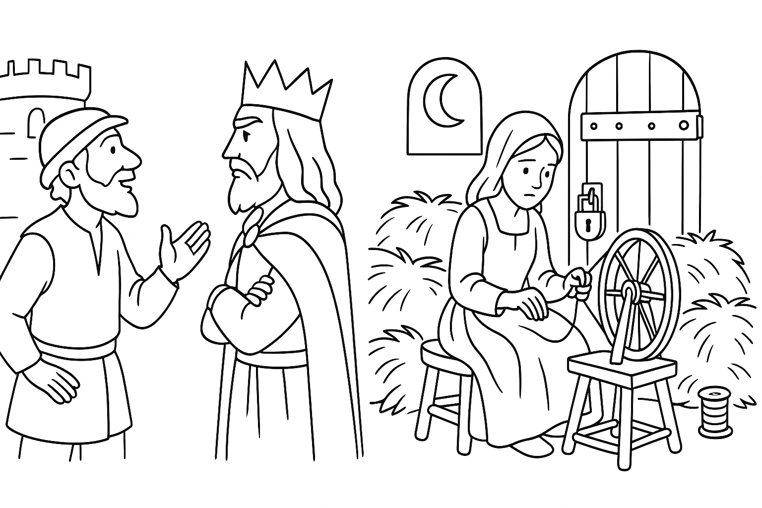 Rumpelstiltskin: Straw to Gold Coloring Page – Free