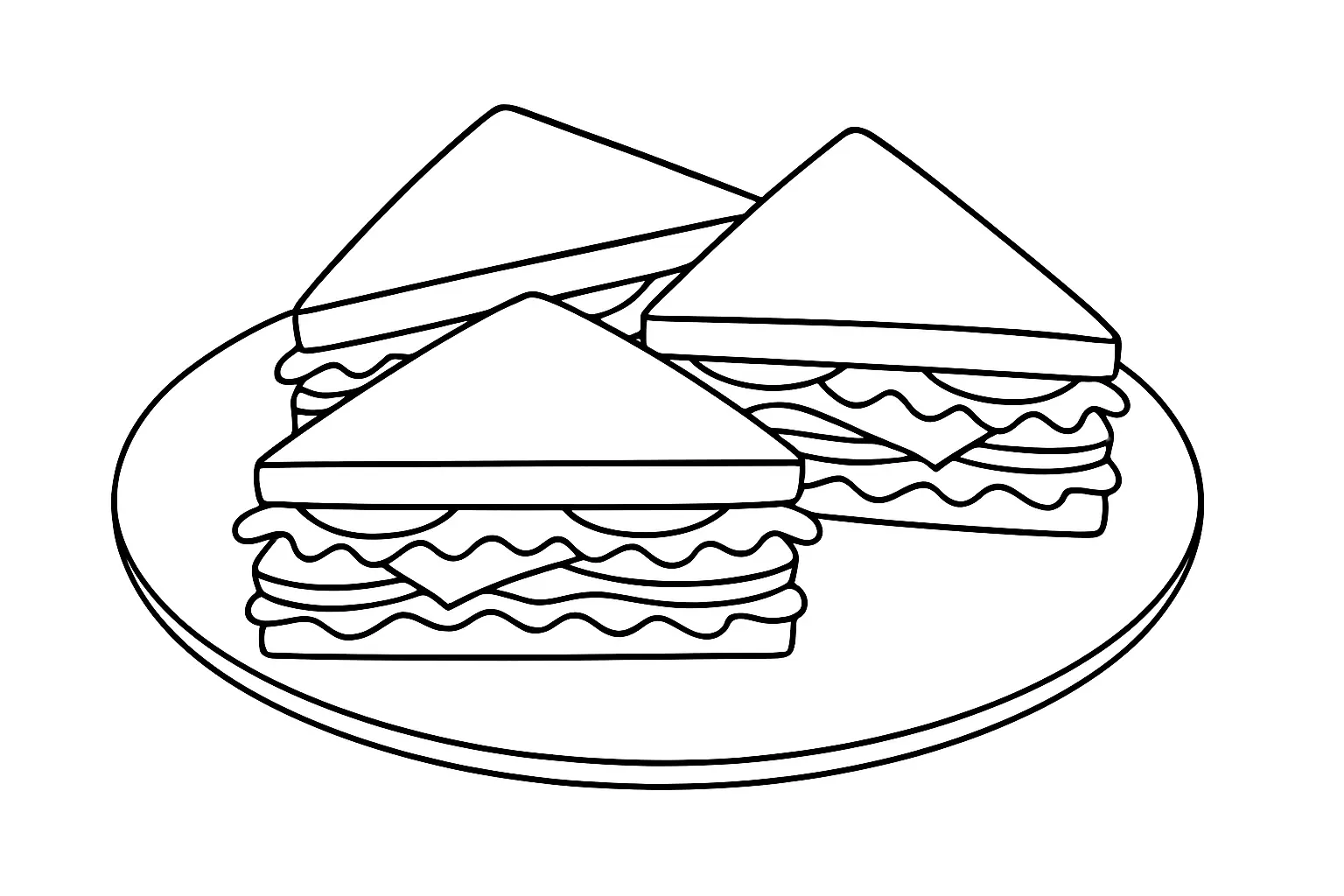 Sandwich Malvorlage: Gratis Ausmalbild als PDF zum Download