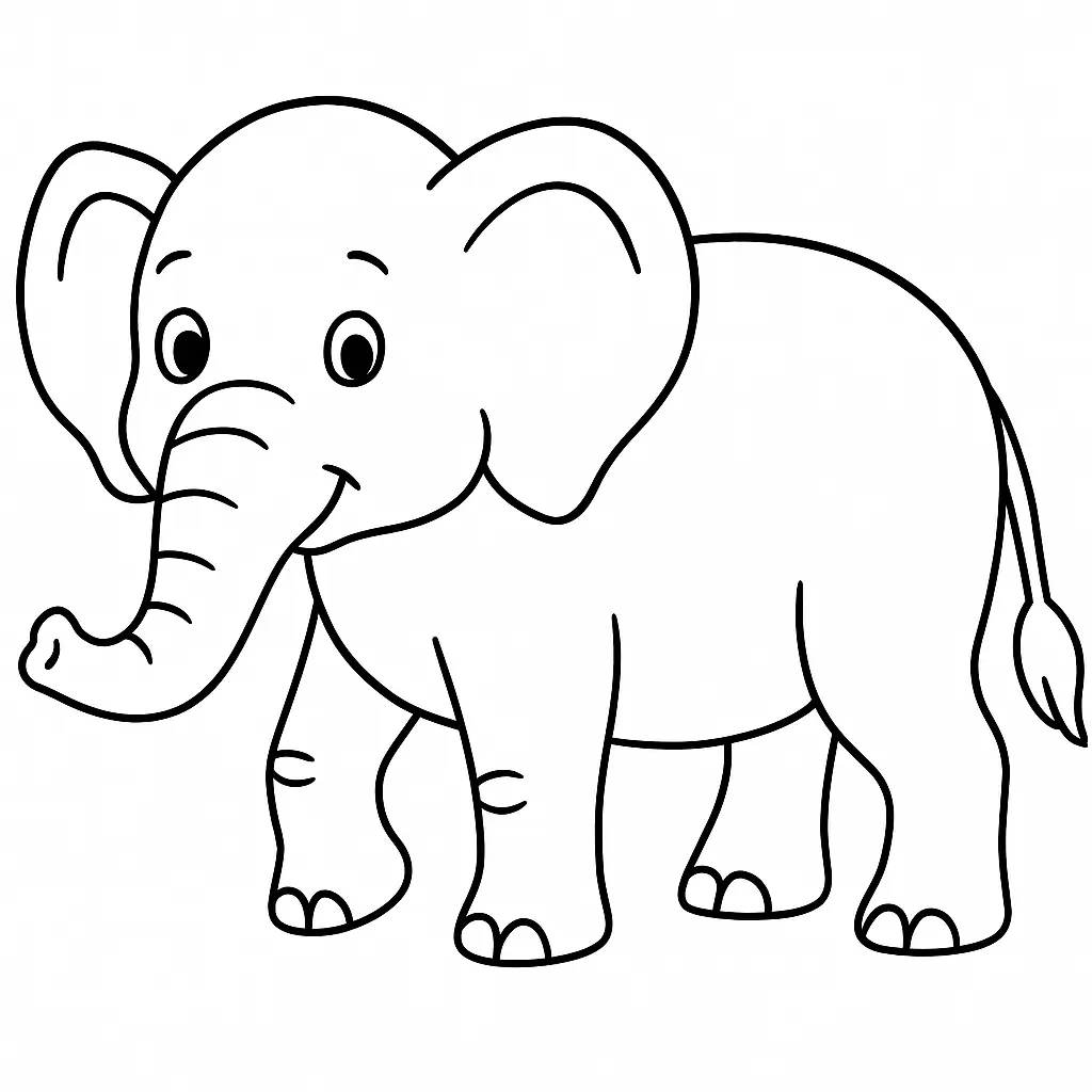 Einfacher Elefant für kleine Kinder