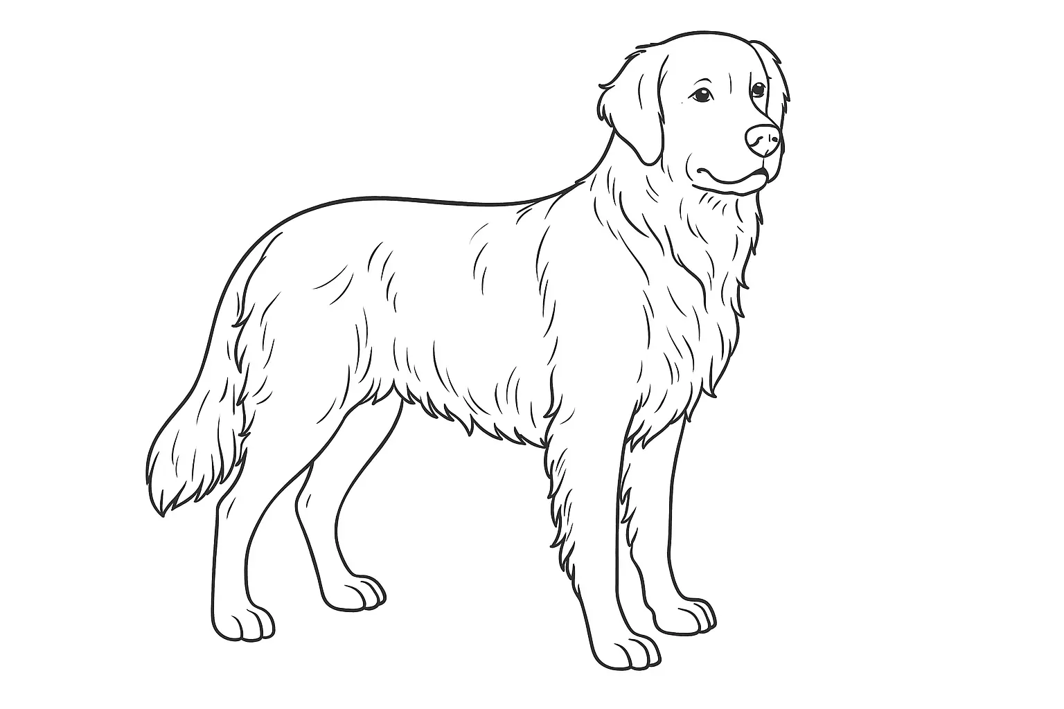 Einfacher Golden Retriever zum Ausmalen