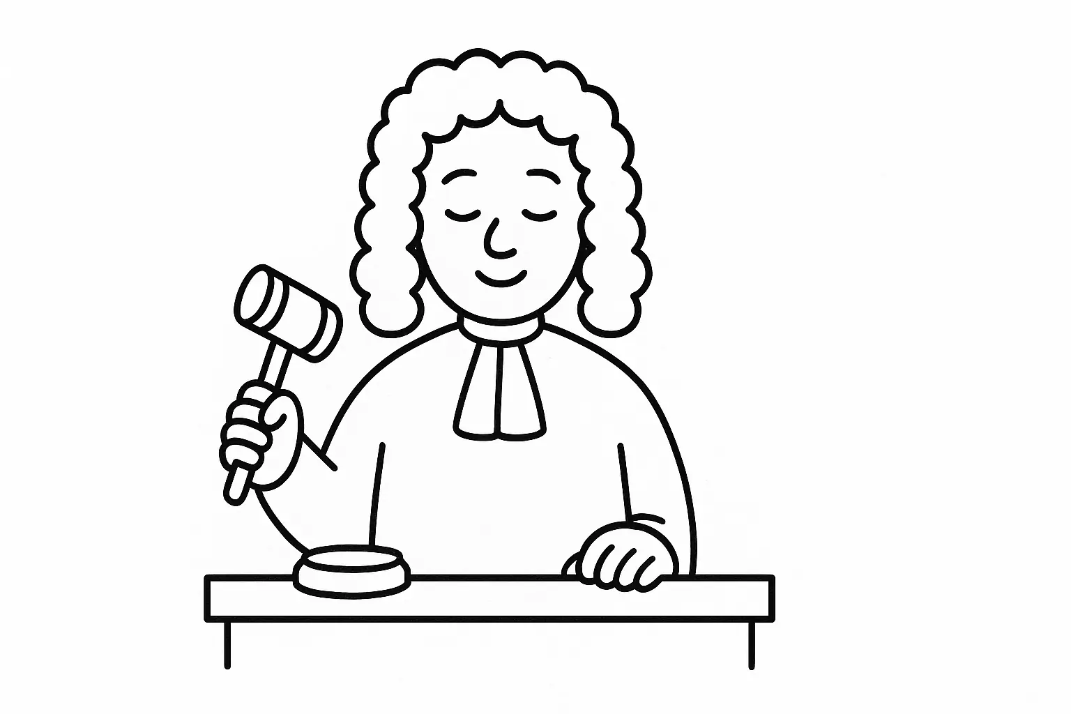 Einfaches Richter Ausmalbild kostenlos als PDF herunterladen