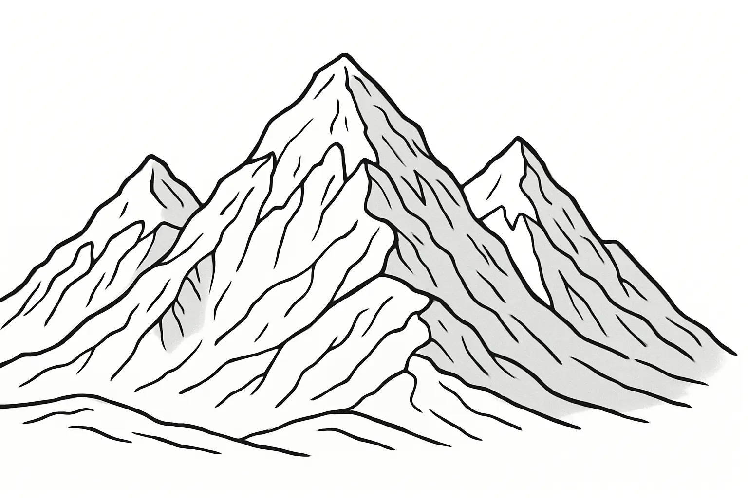 Dessin à colorier montagnes enneigées à imprimer
