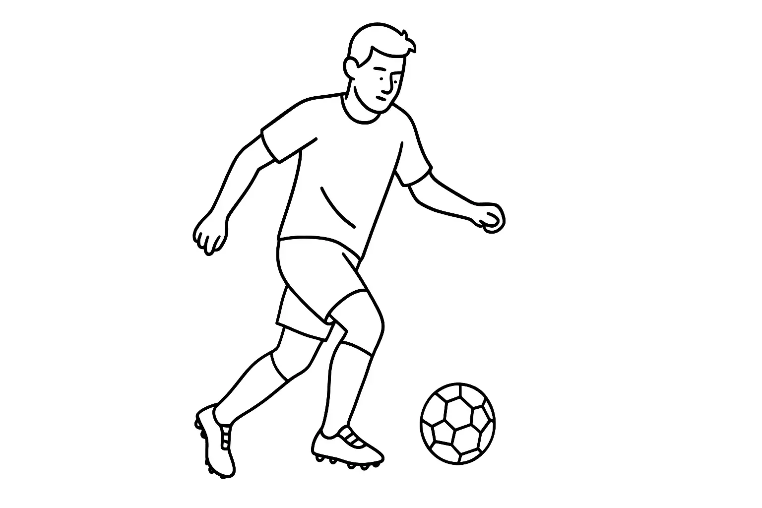 Fußballspieler Malvorlage zum Ausmalen – Gratis Download