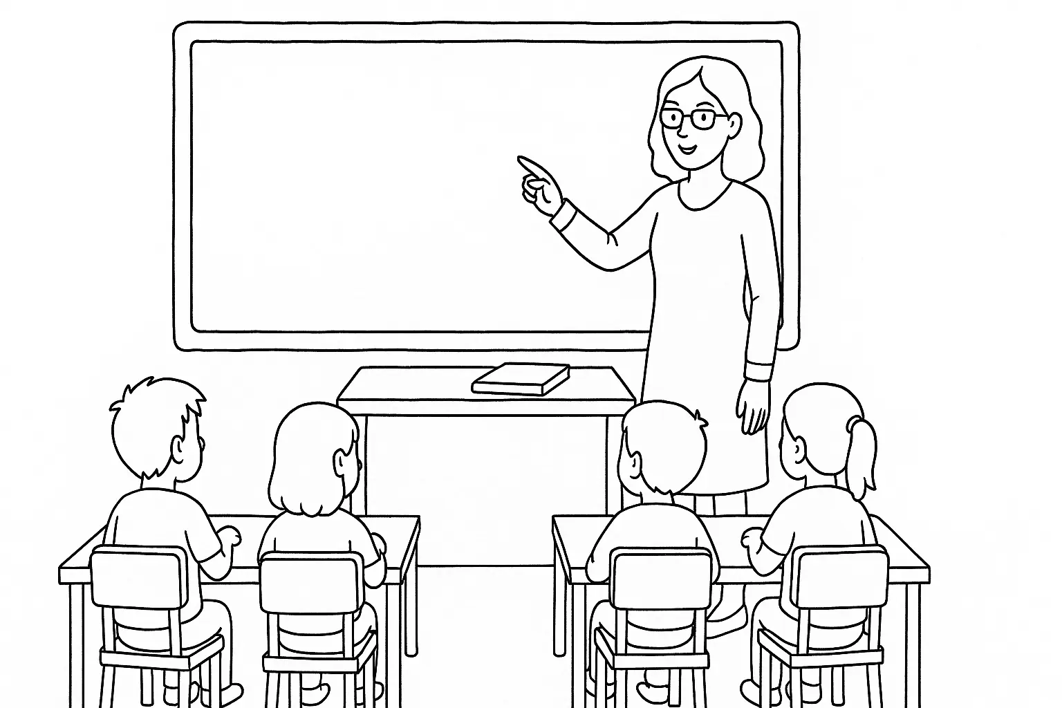 Schüler und Lehrerin im Klassenzimmer