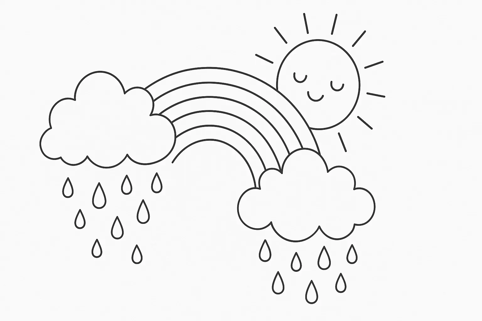 Sonne, Regen und Regenbogen für Kinder
