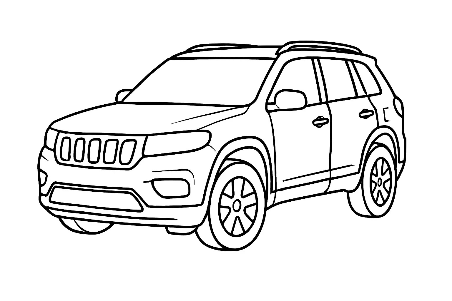 SUV Malvorlage: Gratis Ausmalbild als PDF zum Download