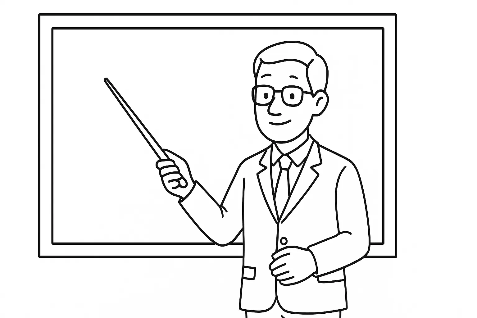 Lehrer mit Stab im Unterricht