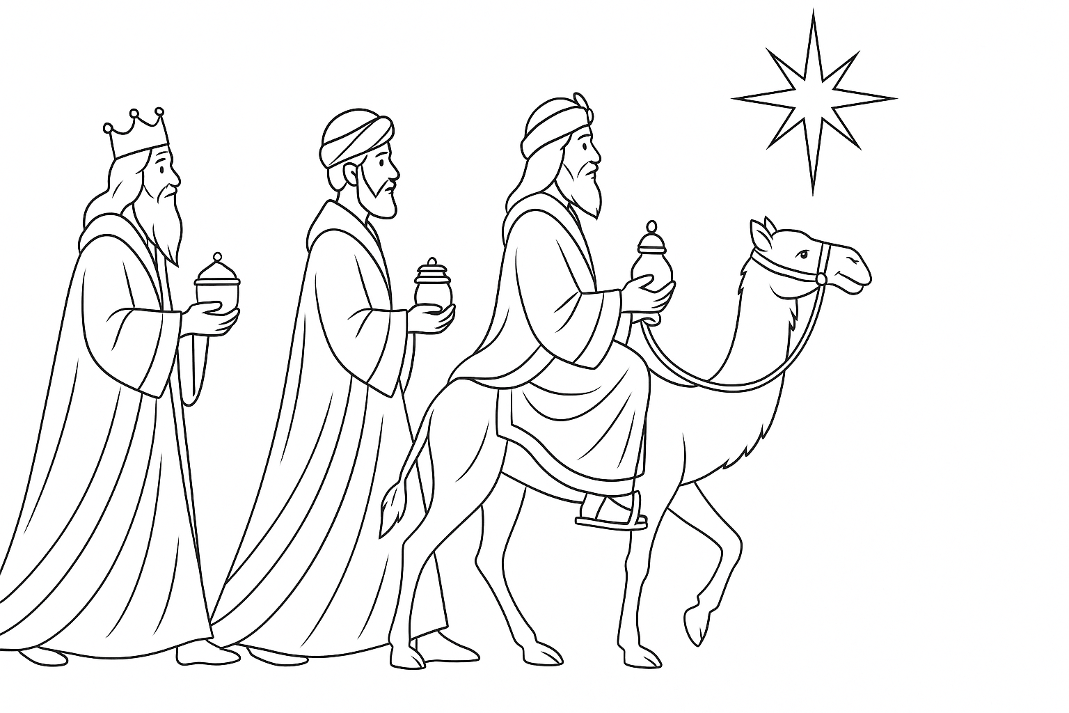 Three Wise Men Following the Star