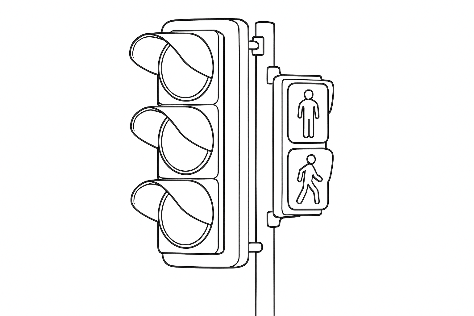 Traffic Light Coloring Page – Printable Template for Kids