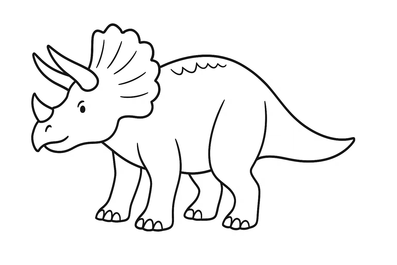 Triceratops Ausmalbild kostenlos zum Ausdrucken für Kinder