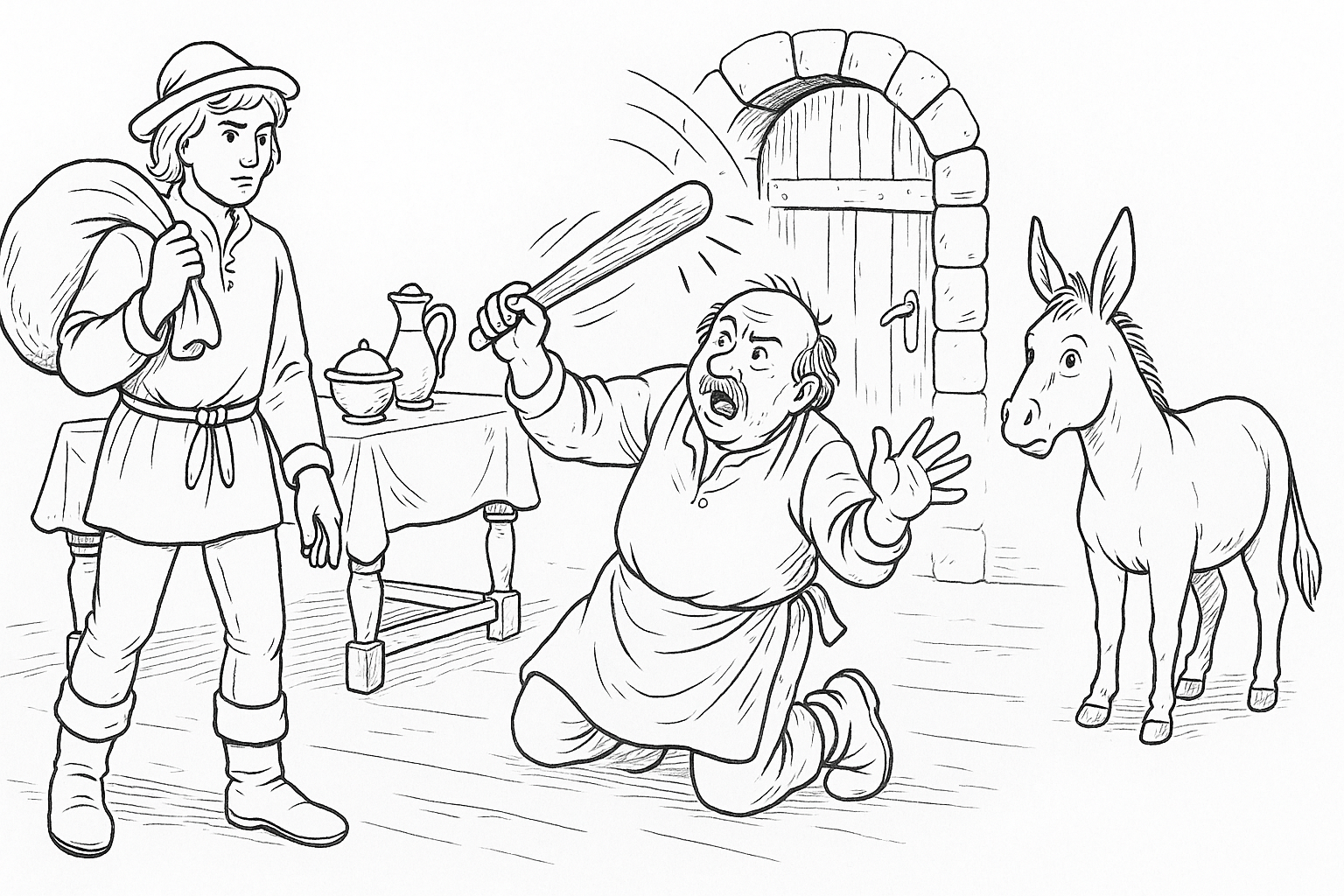 Wishing Table &amp; Cudgel in the Sack Coloring Page