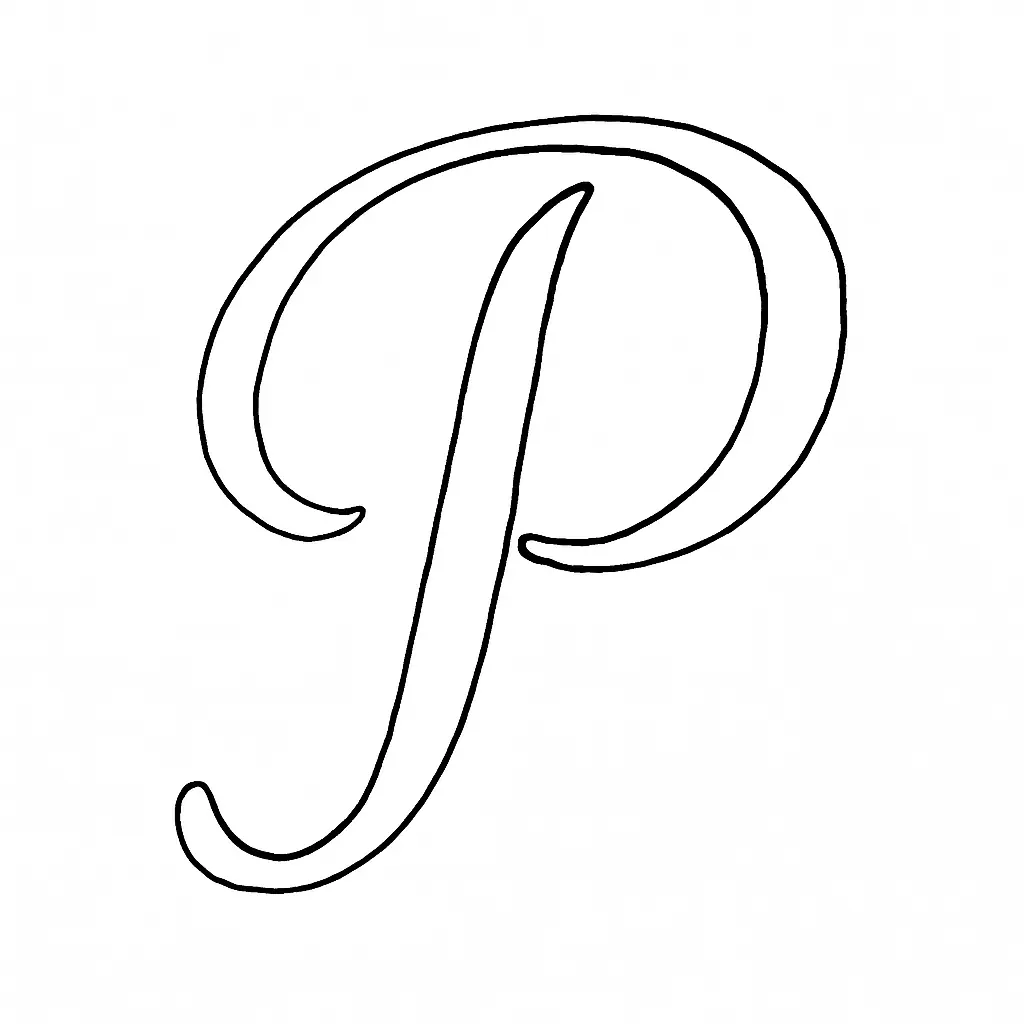 Lernhilfe: Buchstabe P als Ausmalbild zum Herunterladen