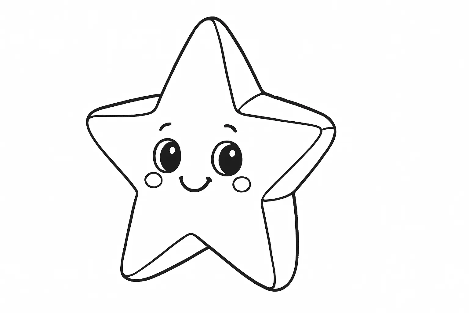Stern mit Gesicht – fröhliches Ausmalbild für kleine Kinder