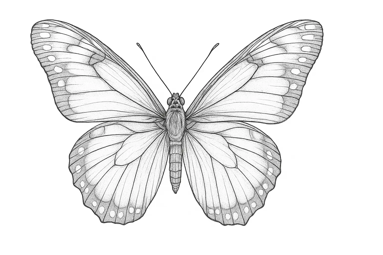 Symmetrischer Schmetterling – Malvorlage für Kinder & Schule