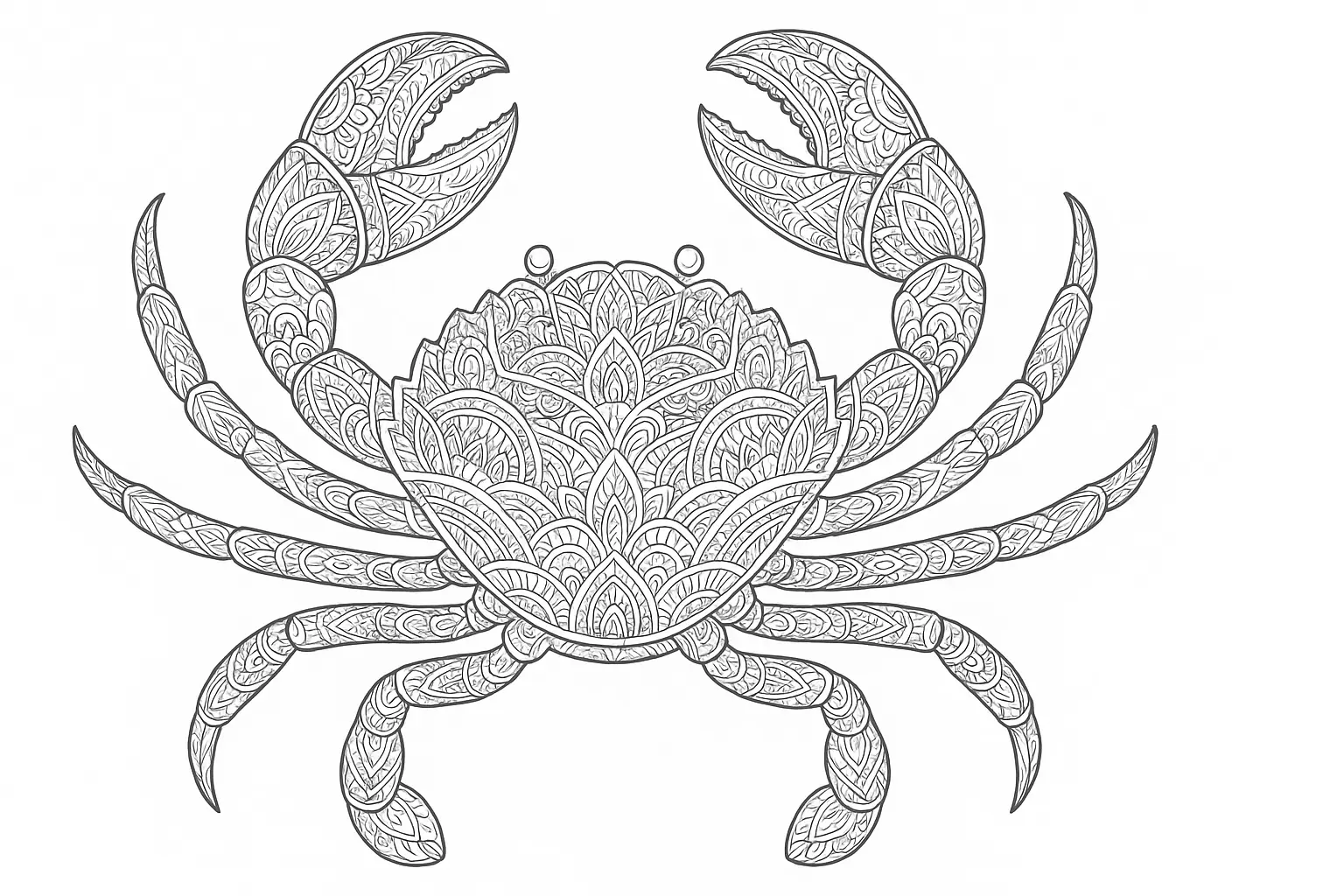 Krebs-Malvorlage mit filigranen Details