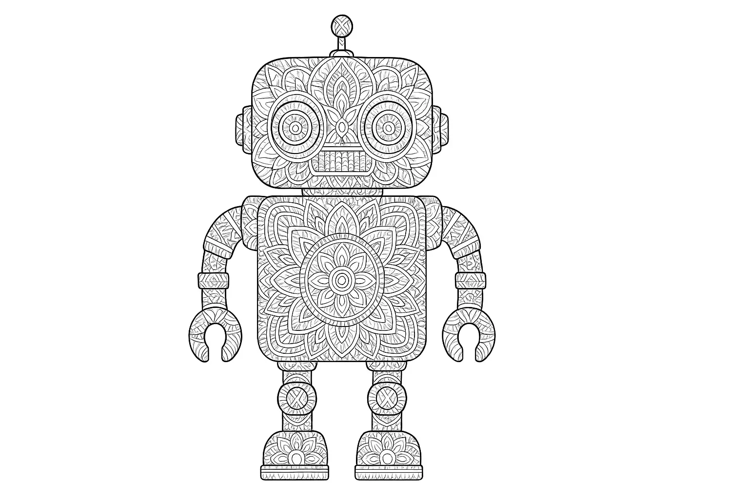 Kreative Roboter-Malvorlage zum Drucken