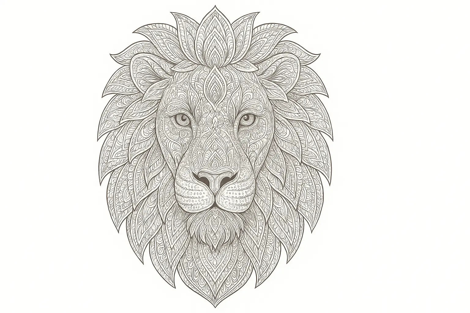 Detailreiches Löwenmotiv zum Ausmalen
