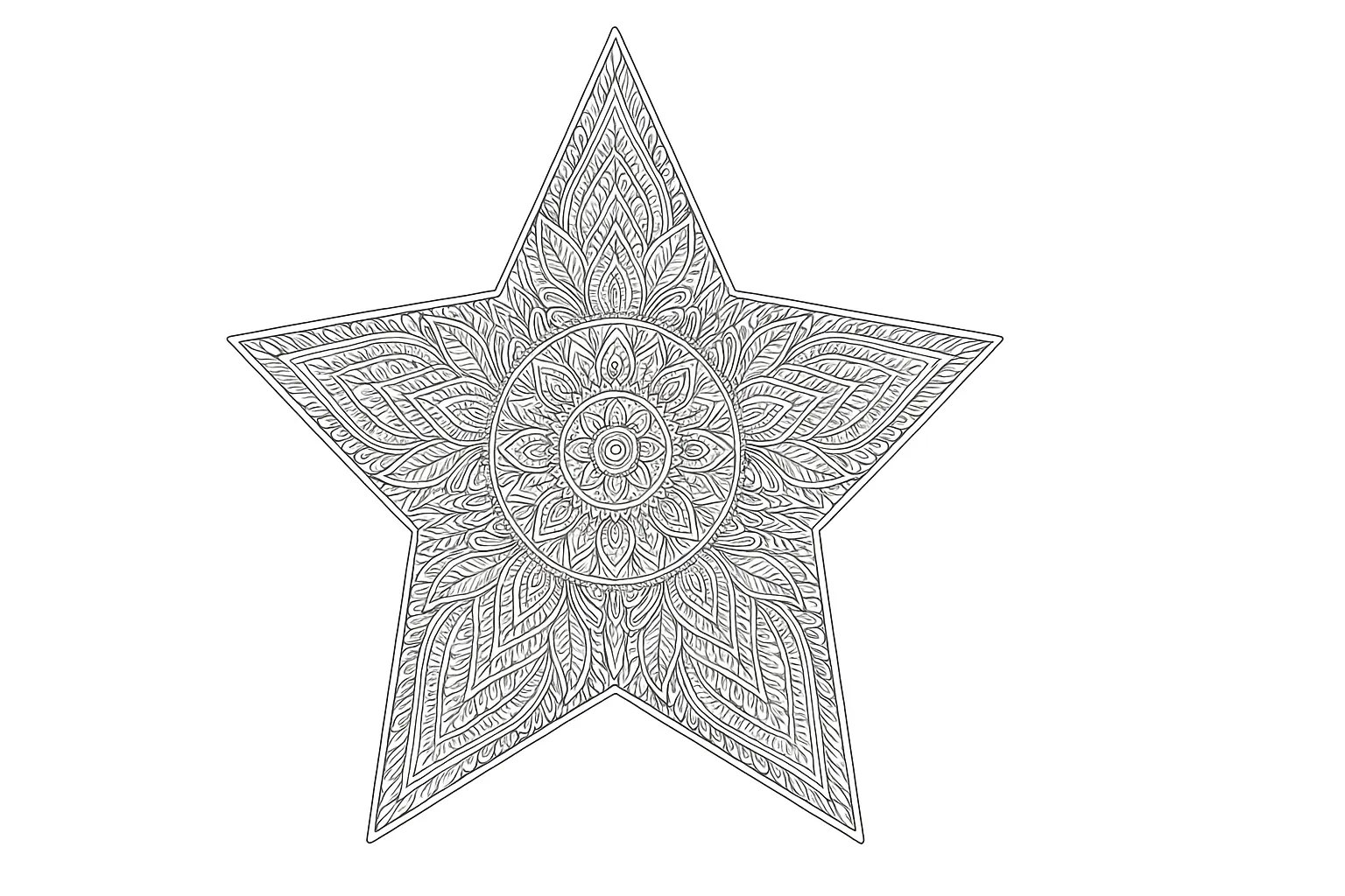 Detailreicher Stern als Ausmalbild