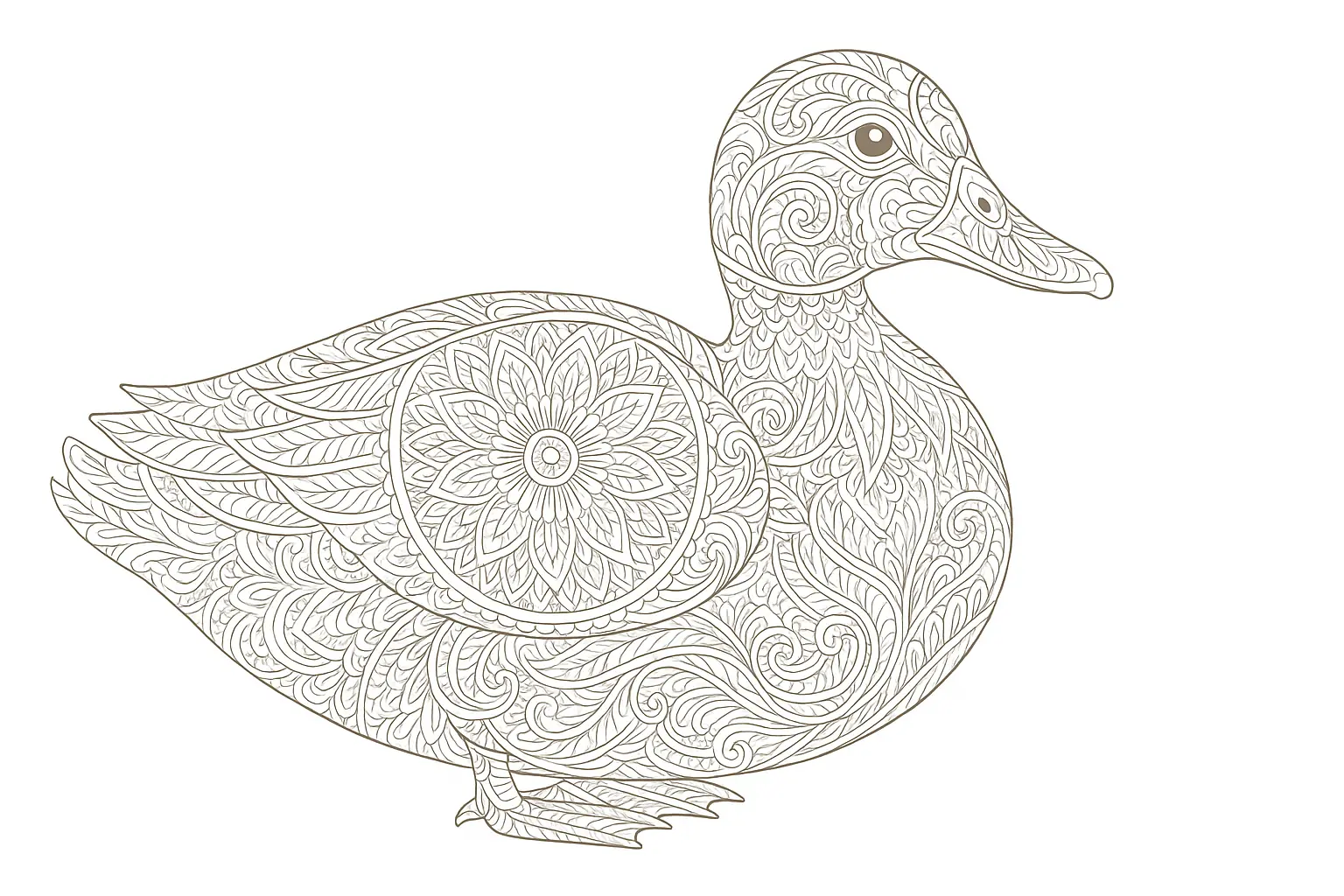 Ente als kreative Malvorlage