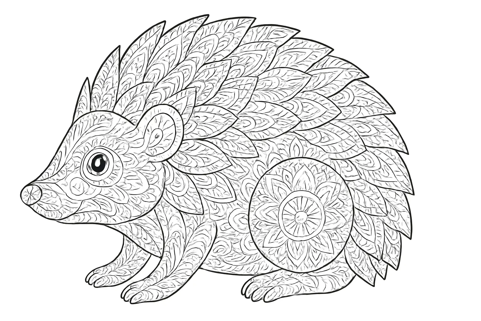 Igel als detailreiche Malvorlage