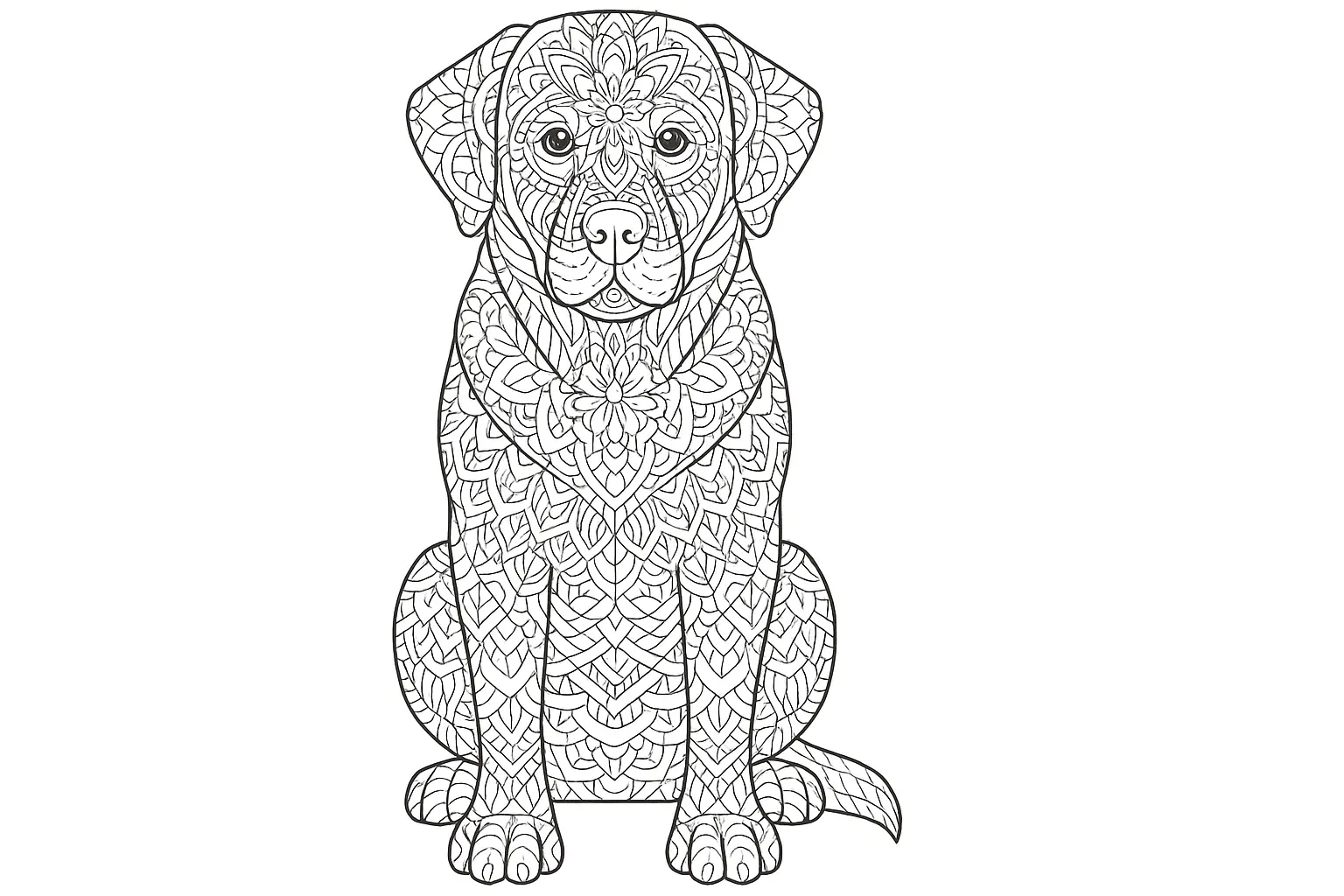 Labrador-Mandala als Malvorlage
