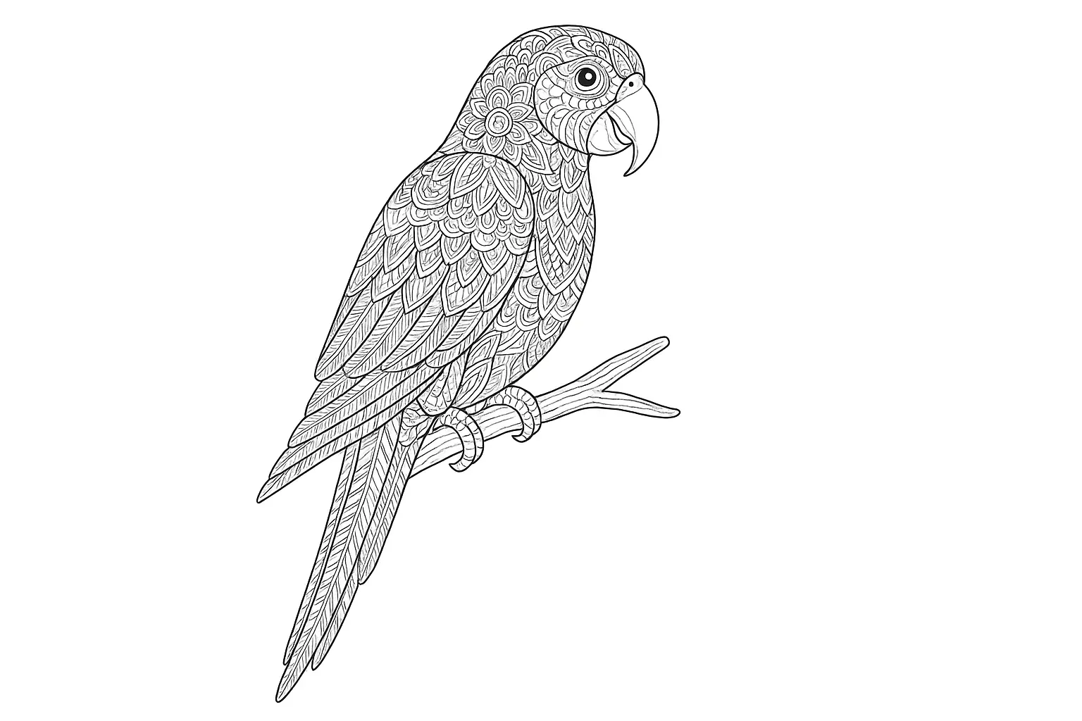 Papagei im Mandala-Stil gratis