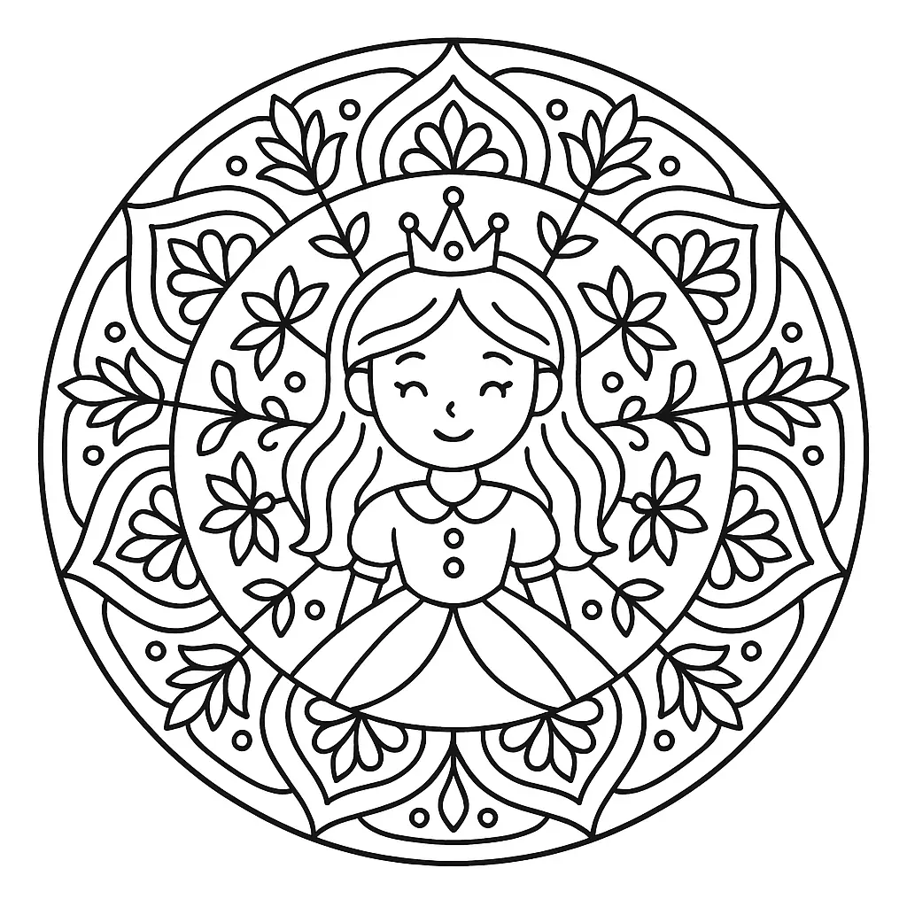 Prinzessin-Motiv für Kinder zum Ausdrucken