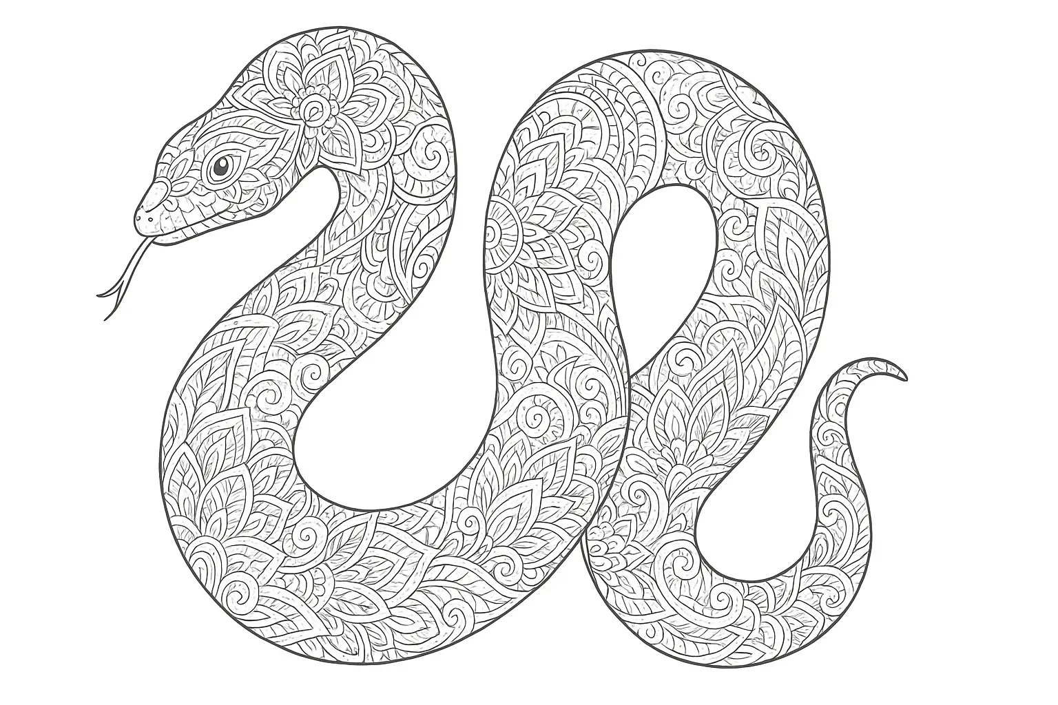 Schlange mit kunstvollen Mustern