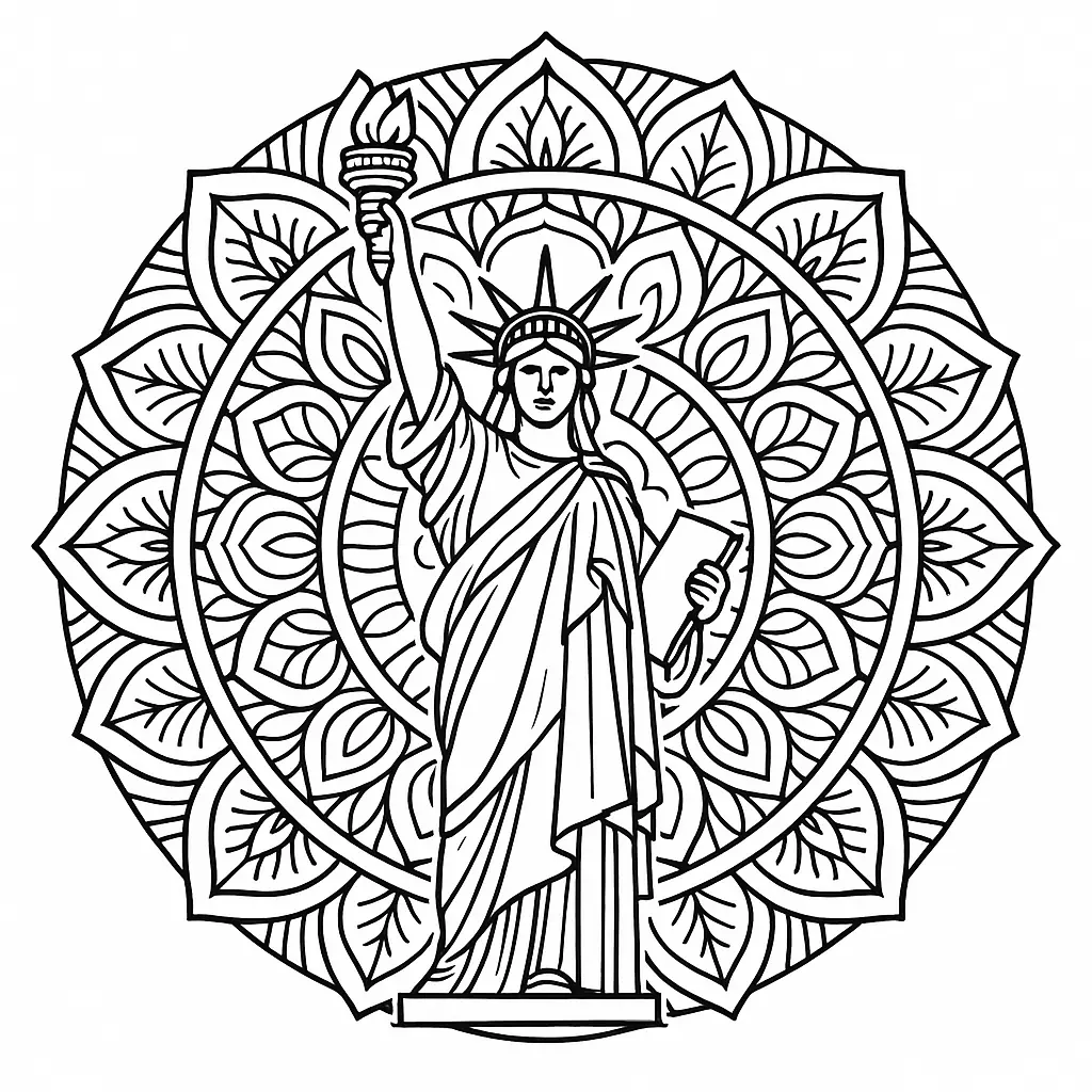 Freiheitsstatue als Ausmalbild