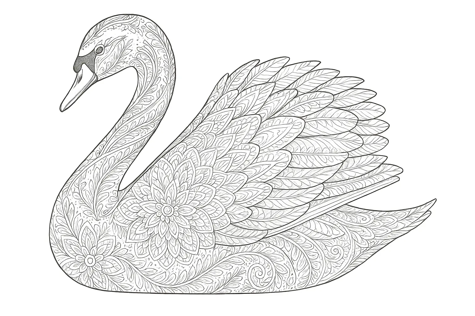 Motivo cigno da stampare gratis