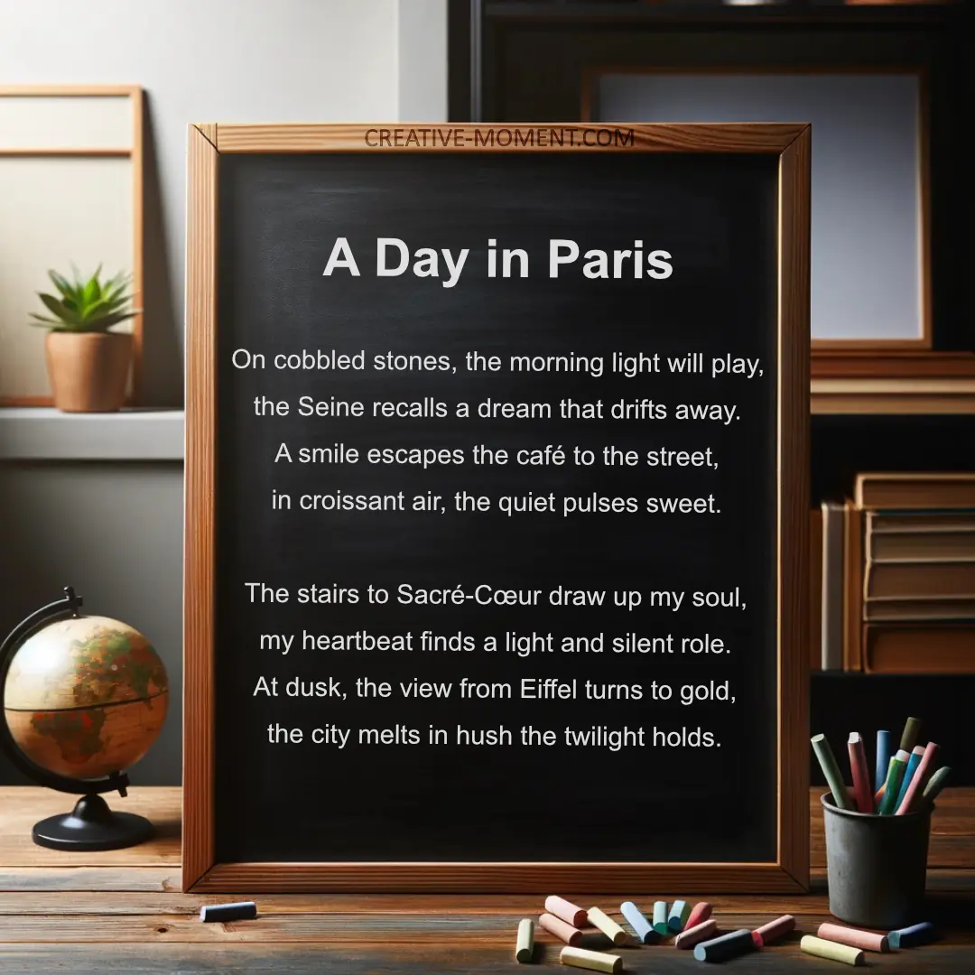 City Trip in Verse: &quot;A Day in Paris&quot; as a Poem