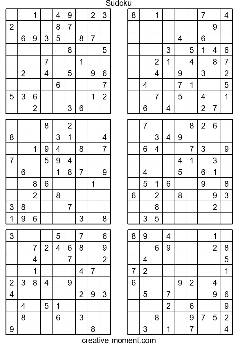 Steigere Dein Denkvermögen mit mittelschweren Sudoku: Kostenlos und einfach ausdrucken