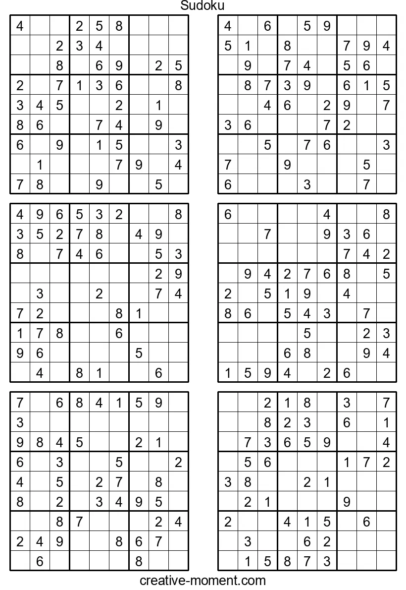 Leichte Sudoku-Rätsel: Kostenlos online spielen und ausdrucken
