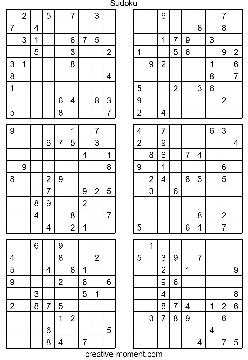 High-Level Sudoku: Schwere Puzzles zum kostenlosen Ausdrucken