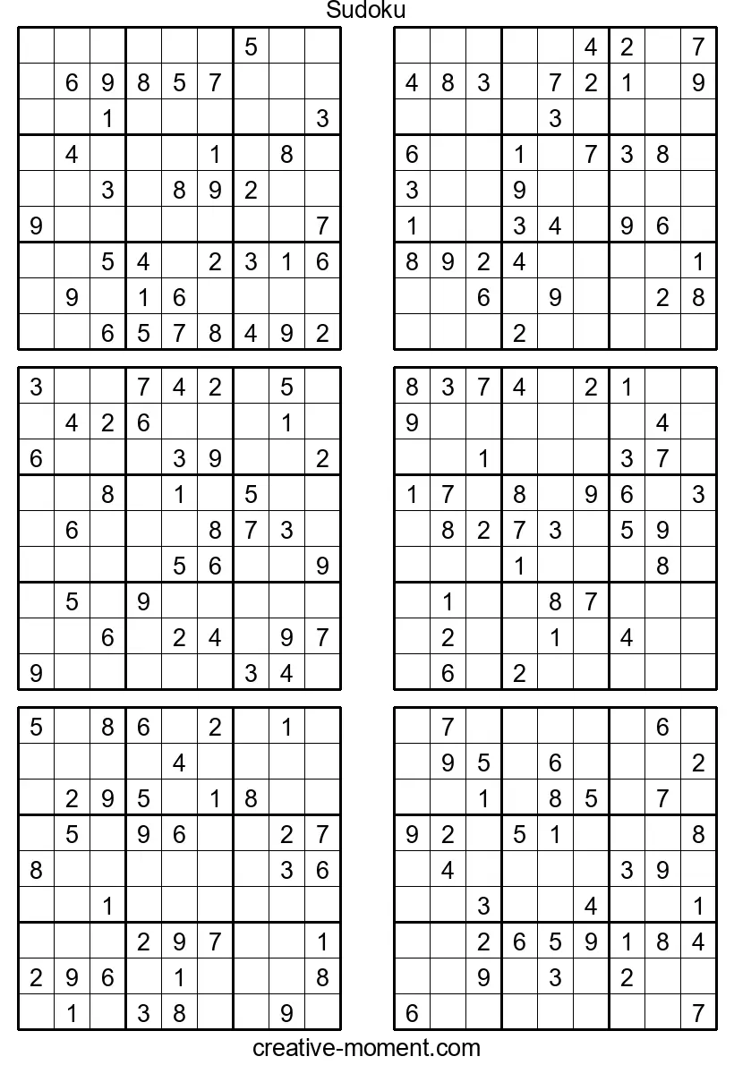 Sudoku mittlerer Schwierigkeit: Gratis PDFs für Dein Gehirntraining