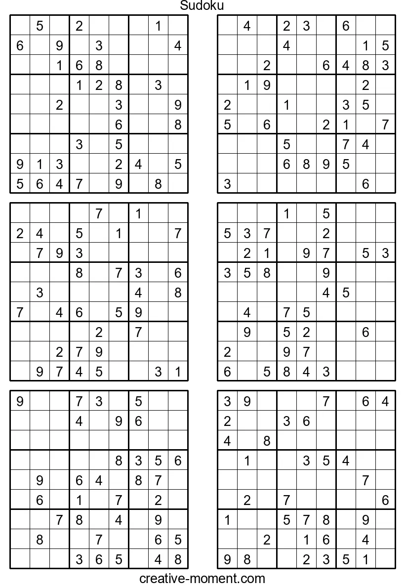 Mittelschwere Sudoku für begeisterte Puzzler: Als PDF drucken