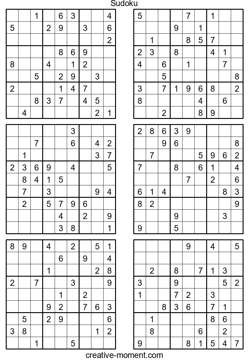 Mittelschwere Sudoku für kluge Köpfe: Kostenlos ausdrucken und Spaß haben
