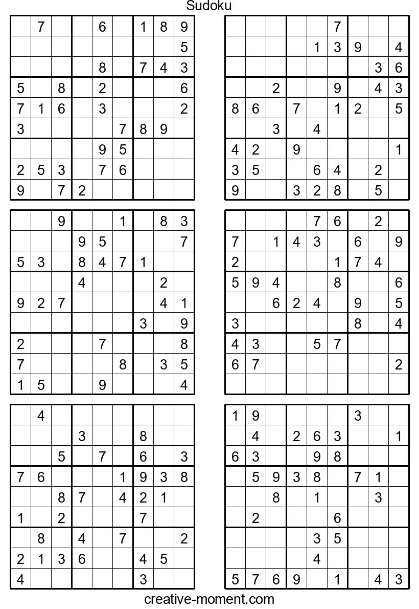 Mittelschwere Sudoku-Rätsel warten auf Dich: Kostenlos spielen und ausdrucken