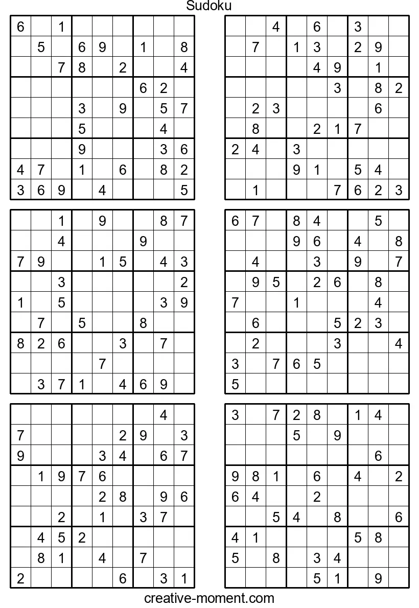 Mittelschwere Sudoku-Puzzles für Zwischendurch: Kostenlos zum Ausdrucken