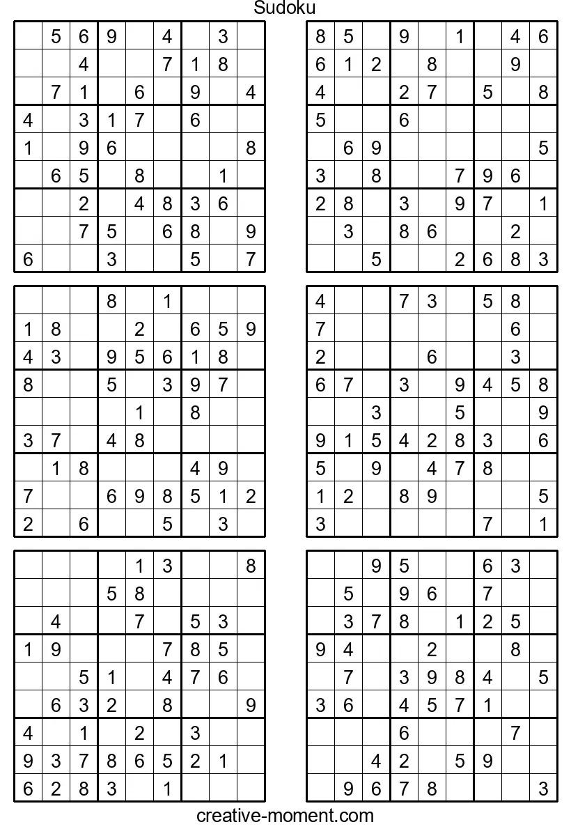 Einfache Sudoku-Puzzles: Gratis online spielen und ausdrucken