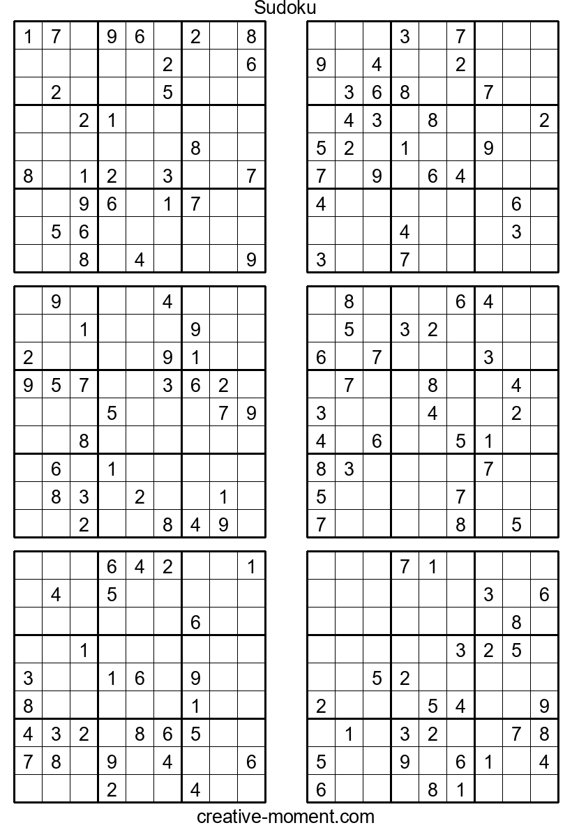 Sudoku Brain-Booster: Print Difficult and Very Difficult Puzzles for Free